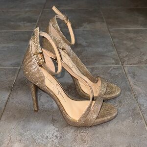 Jessica Simpson Elegant Gold High Heel Sandals